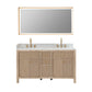 Altair Cerrito 60" Double Sink Bathroom Vanity, Natural Oak, Stone Top