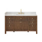 Altair Cerrito 60" Single Sink Bathroom Vanity, Natural Oak, Stone Top