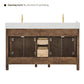 Altair Cerrito 60" Single Sink Bathroom Vanity, Natural Oak, Stone Top