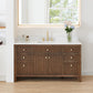 Altair Cerrito 60" Single Sink Bathroom Vanity, Natural Oak, Stone Top