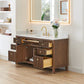Altair Cerrito 60" Single Sink Bathroom Vanity, Natural Oak, Stone Top