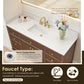 Altair Cerrito 60" Single Sink Bathroom Vanity, Natural Oak, Stone Top
