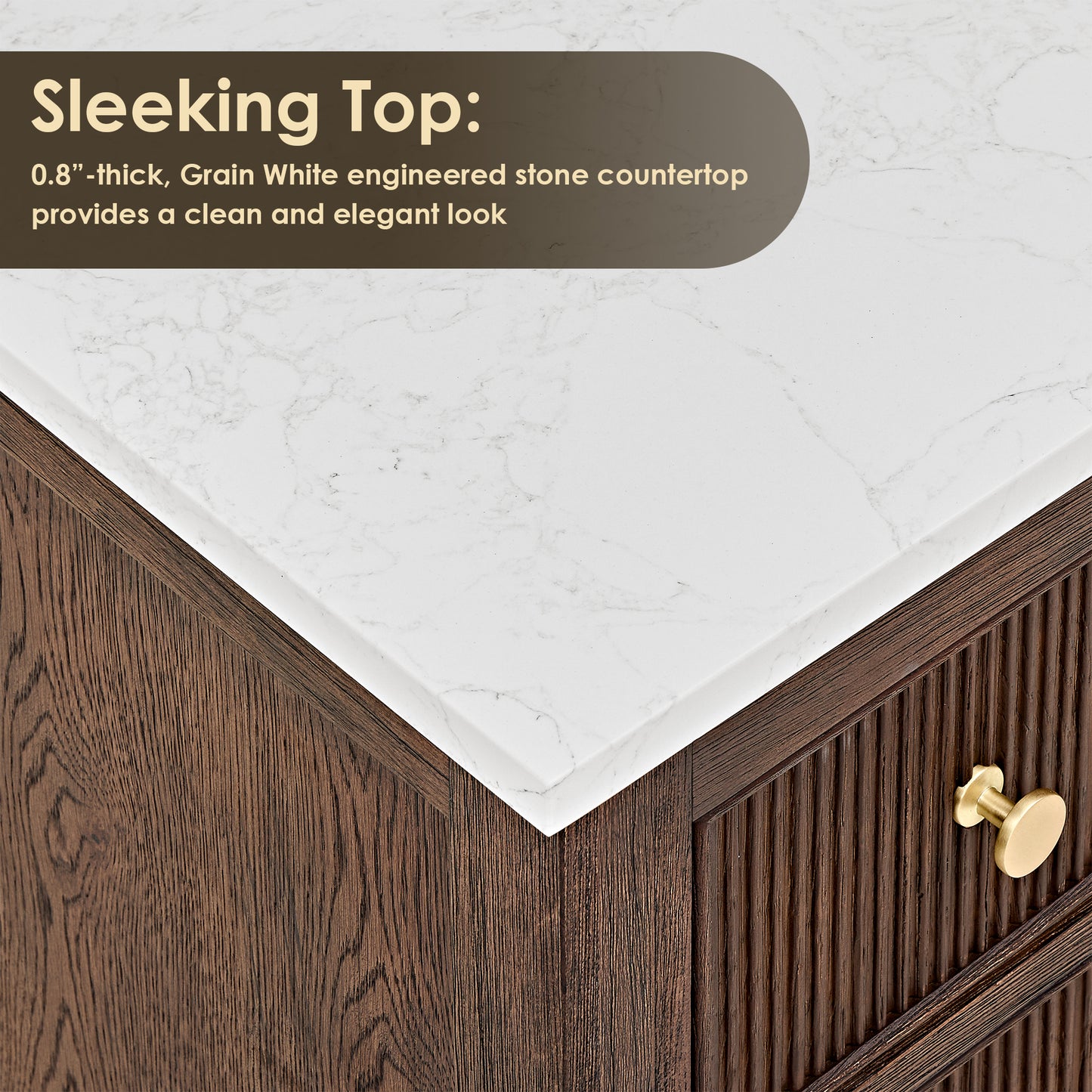 Altair Cerrito 60" Single Sink Bathroom Vanity, Natural Oak, Stone Top