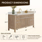 Altair Cerrito 60" Single Sink Bathroom Vanity, Natural Oak, Stone Top
