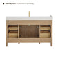 Altair Cerrito 60" Single Sink Bathroom Vanity, Natural Oak, Stone Top