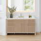 Altair Cerrito 60" Single Sink Bathroom Vanity, Natural Oak, Stone Top
