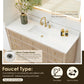 Altair Cerrito 60" Single Sink Bathroom Vanity, Natural Oak, Stone Top