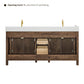 Altair Cerrito 72" Double Sink Bathroom Vanity, Natural Oak, Stone Top