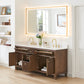 Altair Cerrito 72" Double Sink Bathroom Vanity, Natural Oak, Stone Top