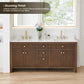 Altair Cerrito 72" Double Sink Bathroom Vanity, Natural Oak, Stone Top