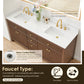 Altair Cerrito 72" Double Sink Bathroom Vanity, Natural Oak, Stone Top