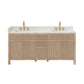 Altair Cerrito 72" Double Sink Bathroom Vanity, Natural Oak, Stone Top