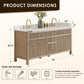 Altair Cerrito 72" Double Sink Bathroom Vanity, Natural Oak, Stone Top