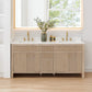 Altair Cerrito 72" Double Sink Bathroom Vanity, Natural Oak, Stone Top