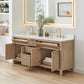 Altair Cerrito 72" Double Sink Bathroom Vanity, Natural Oak, Stone Top