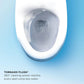 Toilet bowl with Tornado Flush technology on a blue background