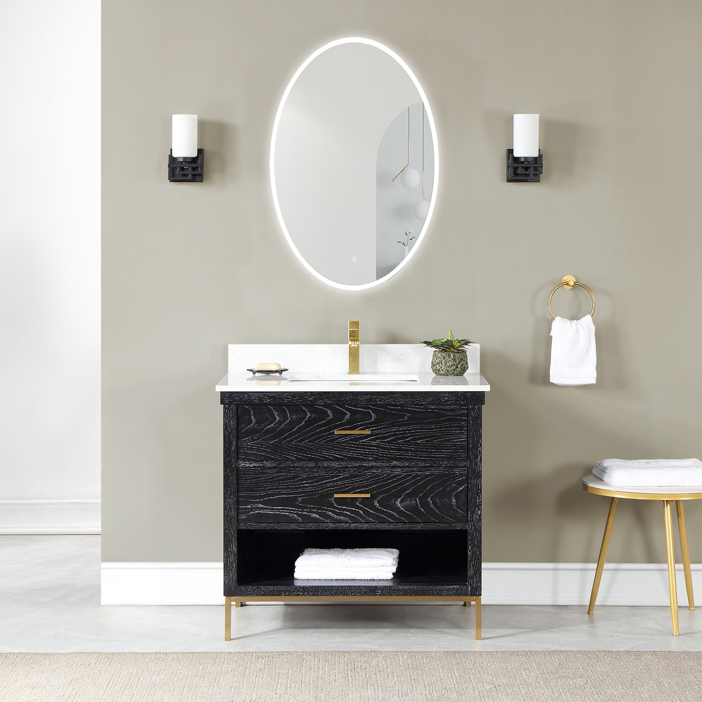 Matera 24' Oval Frameless Modern LED Bathroom Vanity Mirror