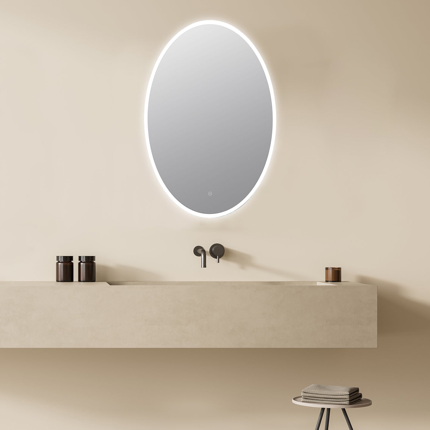 Matera 24' Oval Frameless Modern LED Bathroom Vanity Mirror