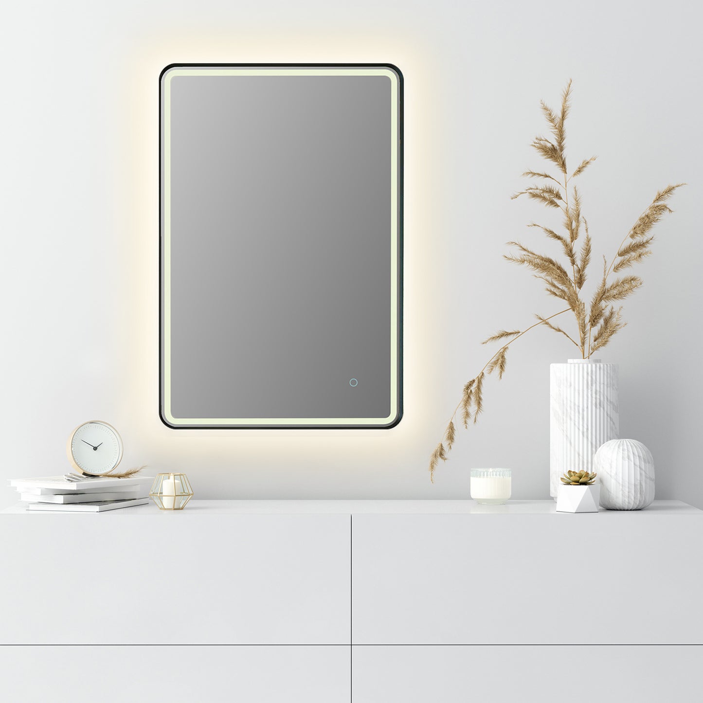 Viaggi Modern Rectangle Bathroom/Vanity LED Lighted Wall Mirror