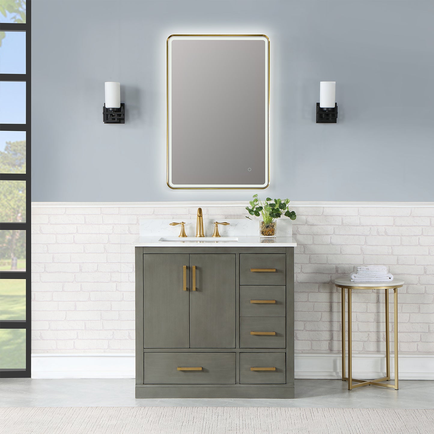 Viaggi Modern Rectangle Bathroom/Vanity LED Lighted Wall Mirror