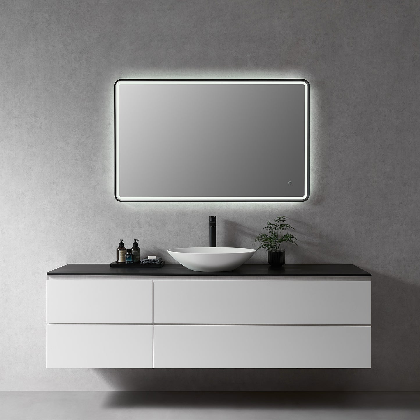 Viaggi Modern Rectangle Bathroom/Vanity LED Lighted Wall Mirror