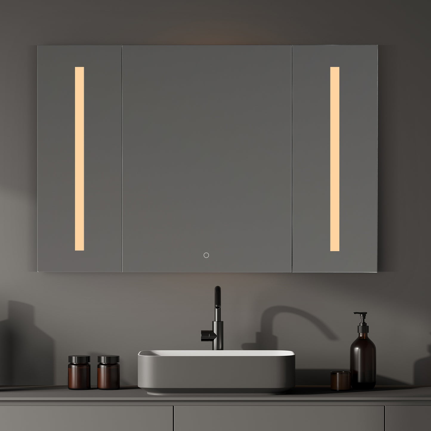 Catola 48" Rectangle Frameless Surface or Recessed Mounted LED Lighted Bathroom Medicine Cabinet