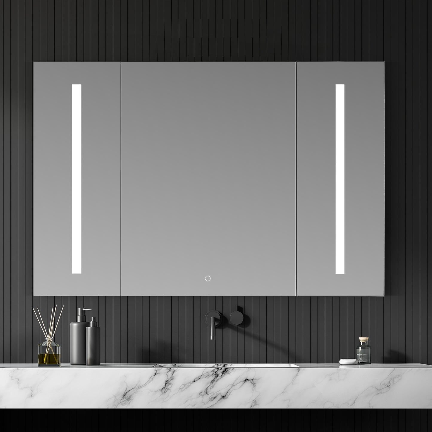 Catola 48" Rectangle Frameless Surface or Recessed Mounted LED Lighted Bathroom Medicine Cabinet