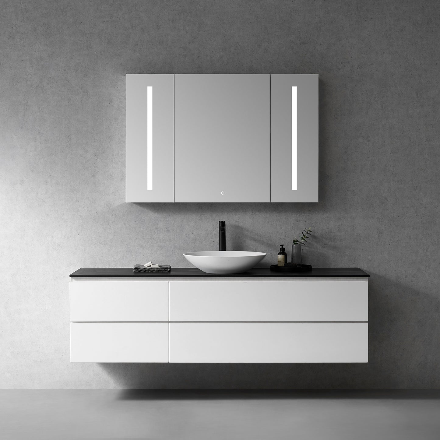 Catola 48" Rectangle Frameless Surface or Recessed Mounted LED Lighted Bathroom Medicine Cabinet