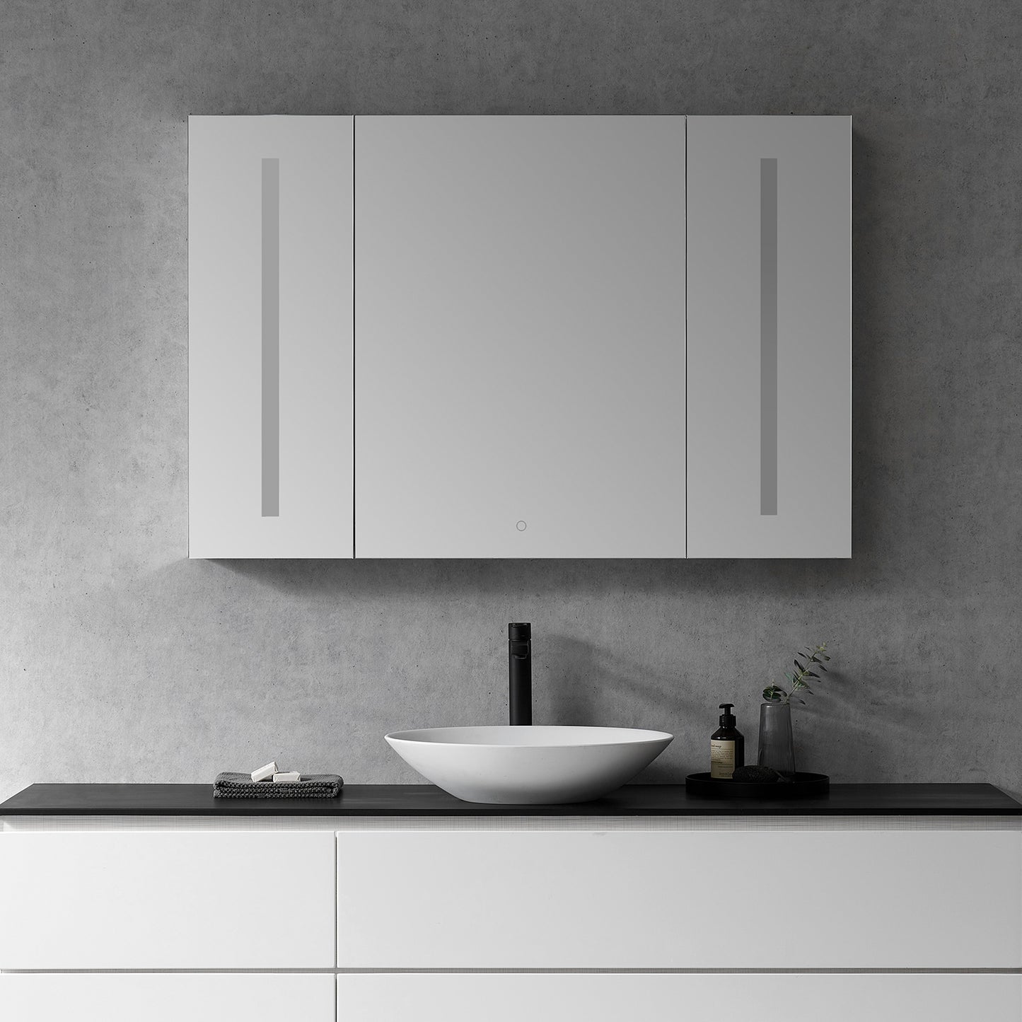 Catola 48" Rectangle Frameless Surface or Recessed Mounted LED Lighted Bathroom Medicine Cabinet