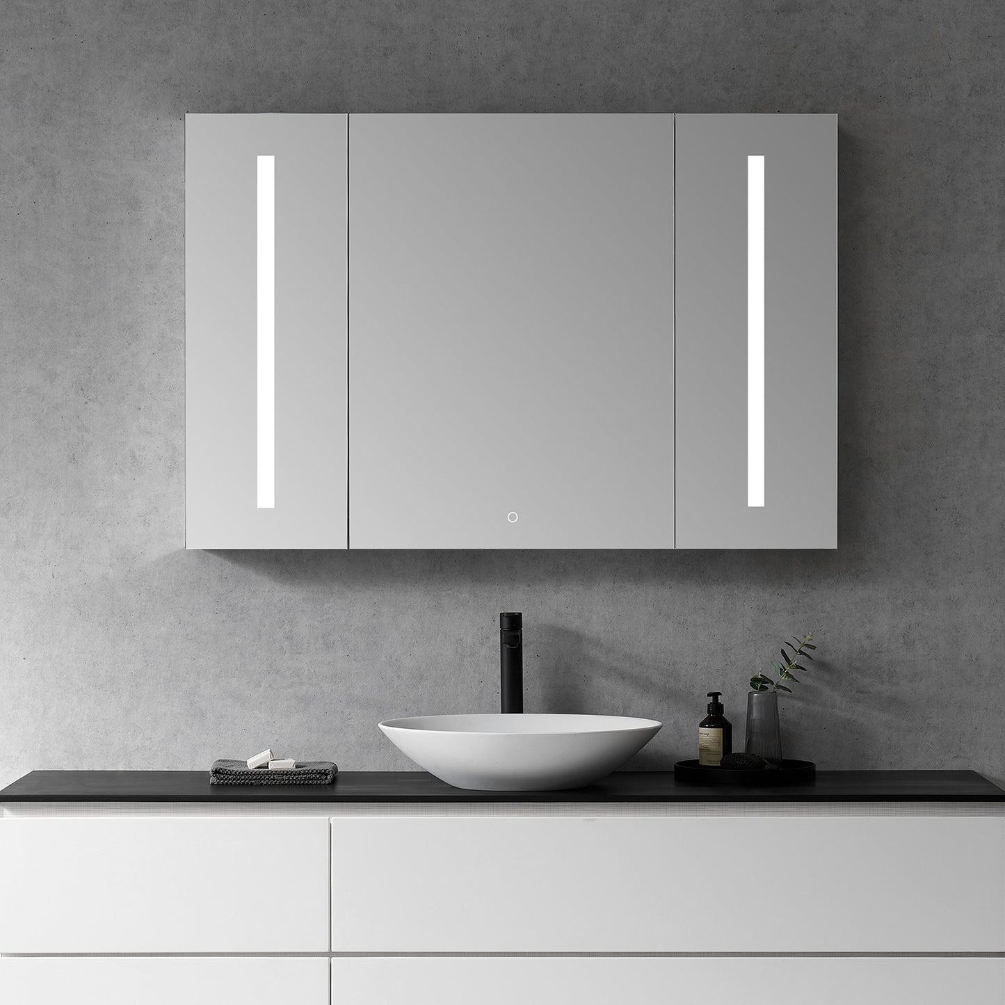 Catola 48" Rectangle Frameless Surface or Recessed Mounted LED Lighted Bathroom Medicine Cabinet