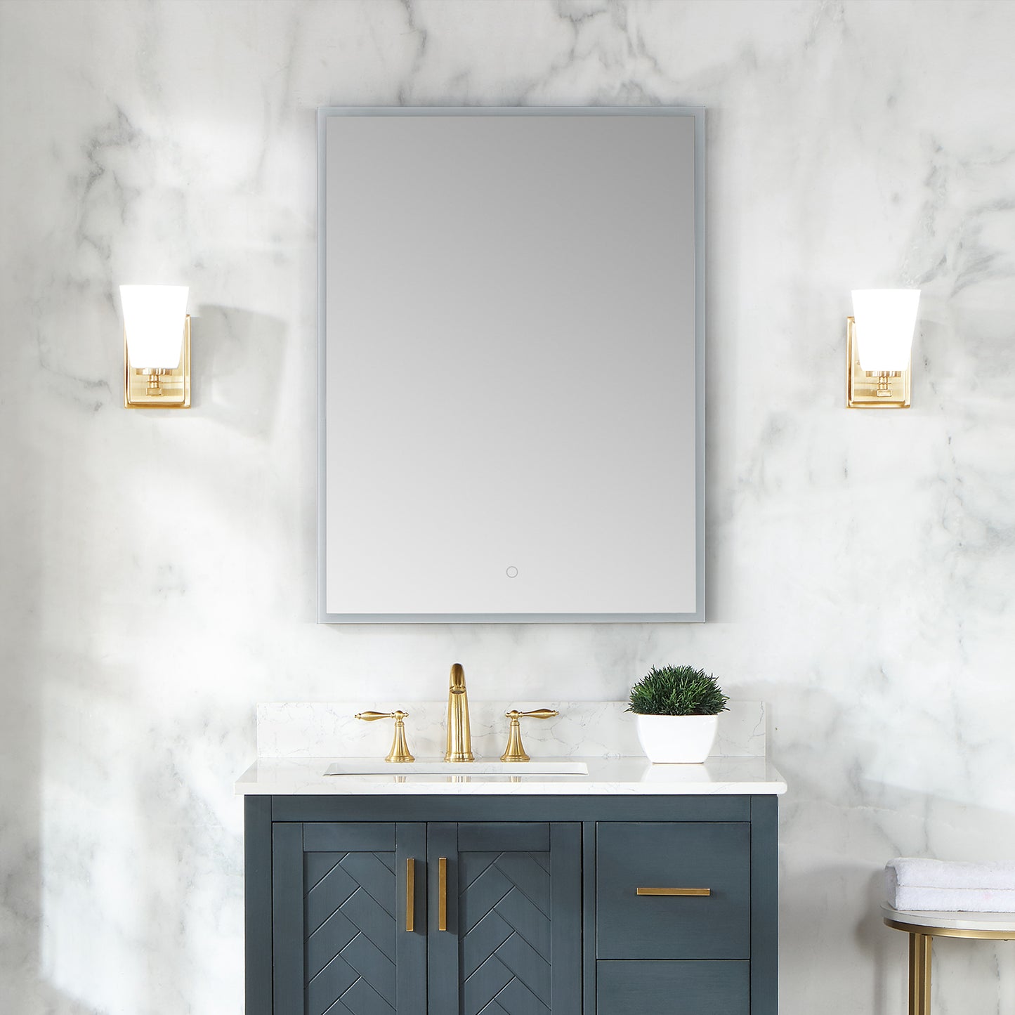 Carsoli Rectangle Frameless Surface/Recessed Mounted LED Lighted Bathroom Medicine Cabinet