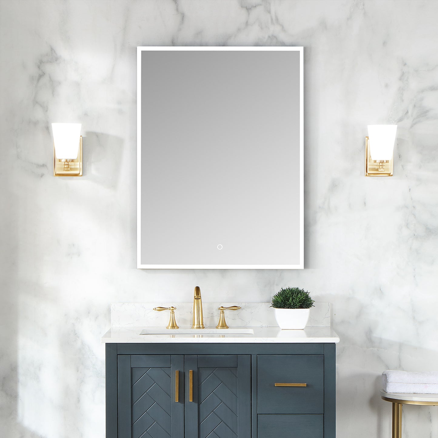 Carsoli Rectangle Frameless Surface/Recessed Mounted LED Lighted Bathroom Medicine Cabinet