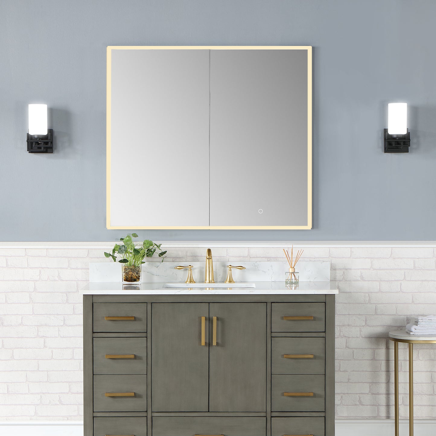 Carsoli Rectangle Frameless Surface/Recessed Mounted LED Lighted Bathroom Medicine Cabinet