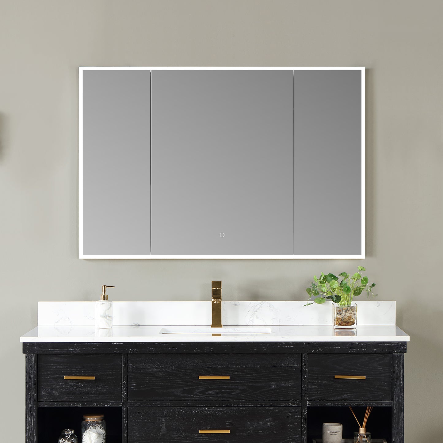 Carsoli Rectangle Frameless Surface/Recessed Mounted LED Lighted Bathroom Medicine Cabinet