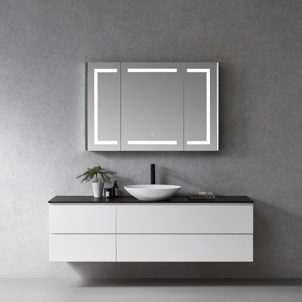 Bojano 48 Frameless Rectangle Surface or Recessed Mounted LED Lighted Bathroom Medicine Cabinet