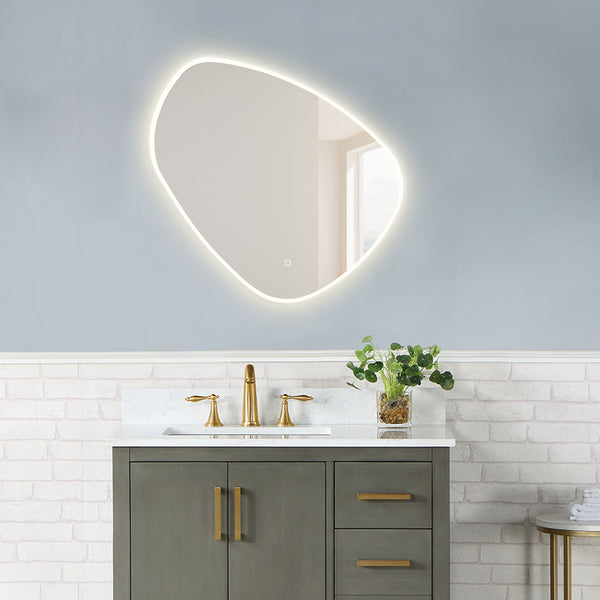 Rasso Novelty Frameless Modern Bathroom/Vanity LED Lighted Wall Mirror