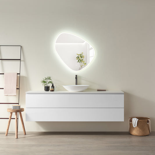 Rasso Novelty Frameless Modern Bathroom/Vanity LED Lighted Wall Mirror