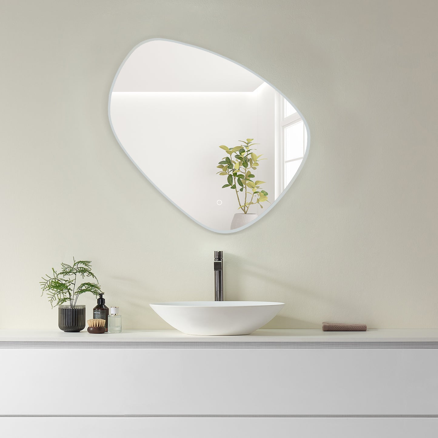 Rasso Novelty Frameless Modern Bathroom/Vanity LED Lighted Wall Mirror