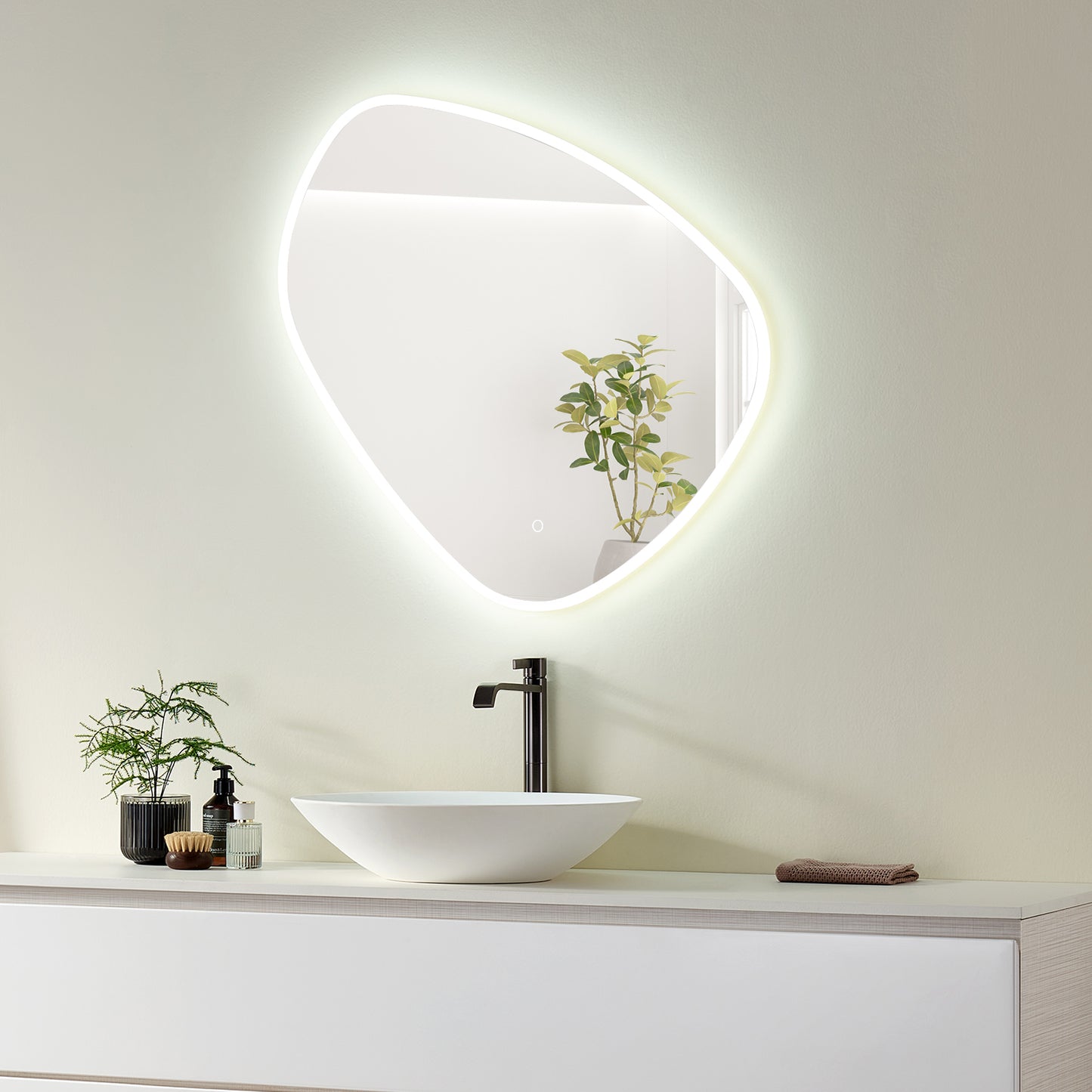 Rasso Novelty Frameless Modern Bathroom/Vanity LED Lighted Wall Mirror