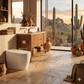 Swiss Madison Avancer Smart Bidet Toilet in a stylish bathroom setting with desert view.