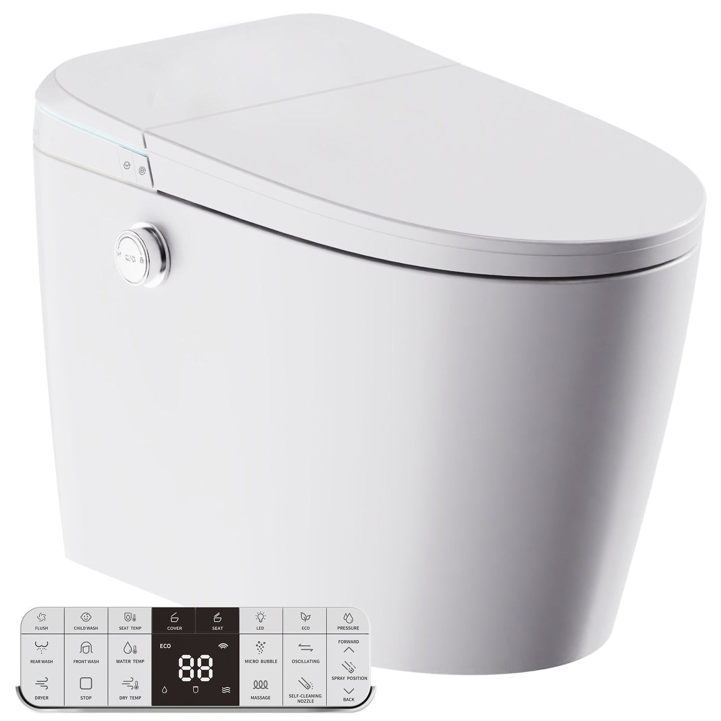 ANZZI ENVO Dia Smart Bidet Toilet with Auto Open Lid, Heated Seat & Foot Sensor Flush