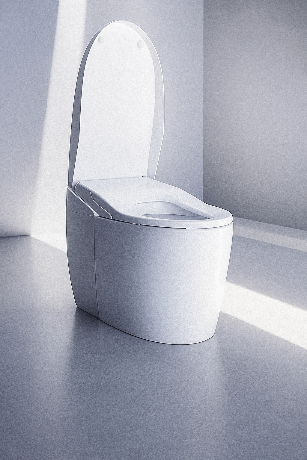 Modern white toilet in a minimalistic bathroom setting