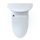 White toilet seat with electronic control panel on a white background