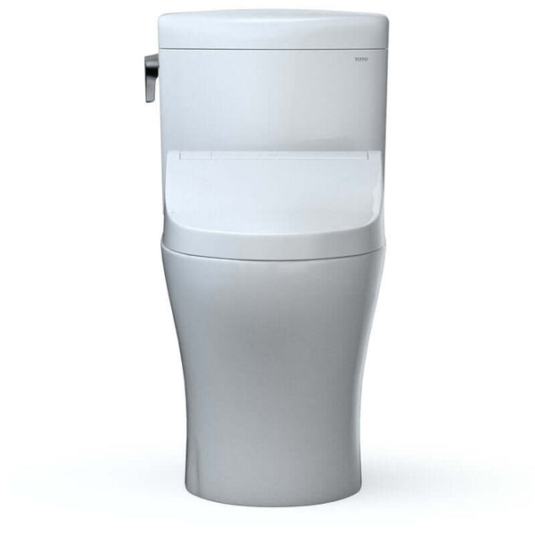 White toilet on white background