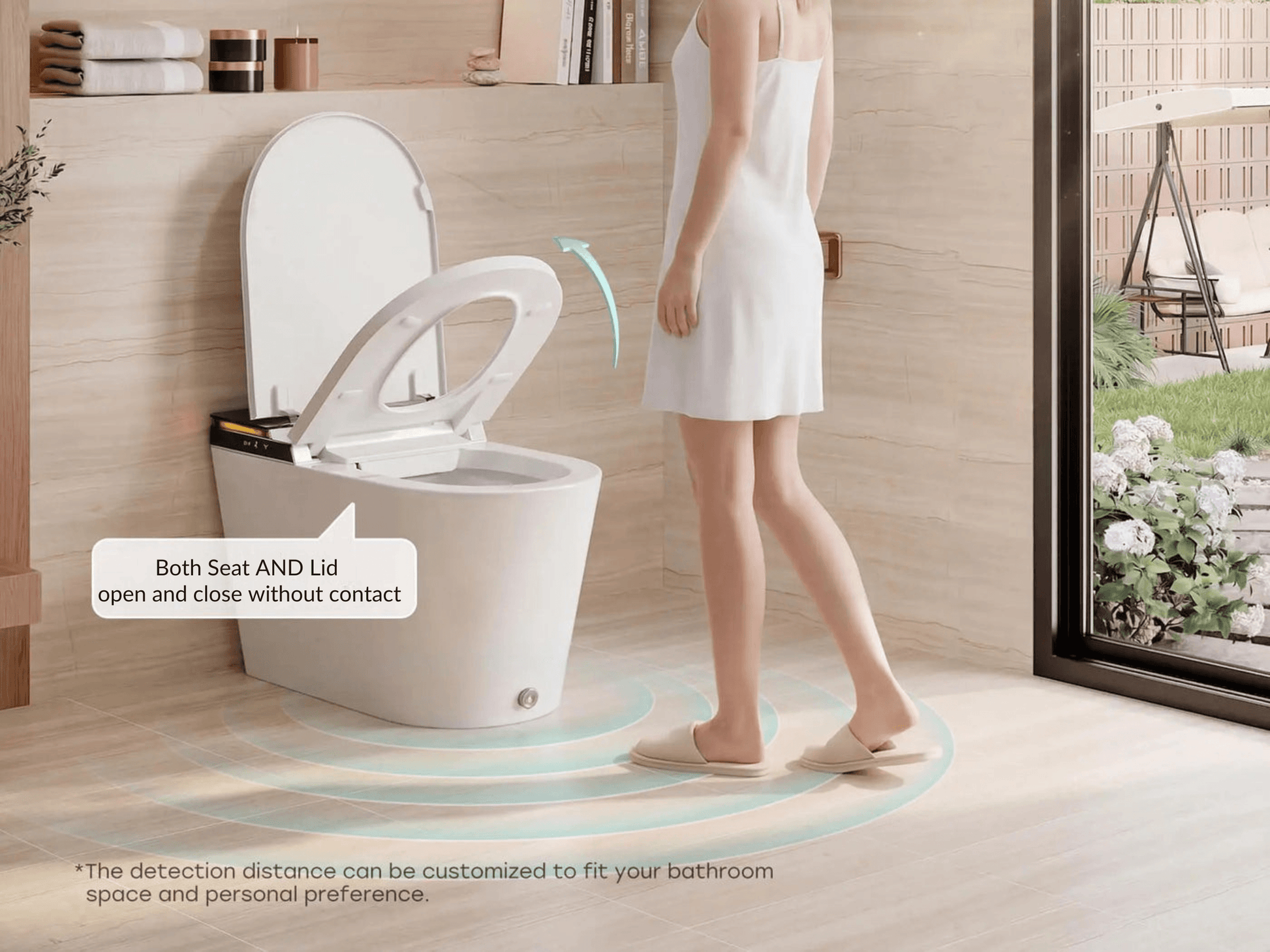 Horow X70 Smart Bidet Toilet with sensor for automatic seat and lid operation for hands-free use.