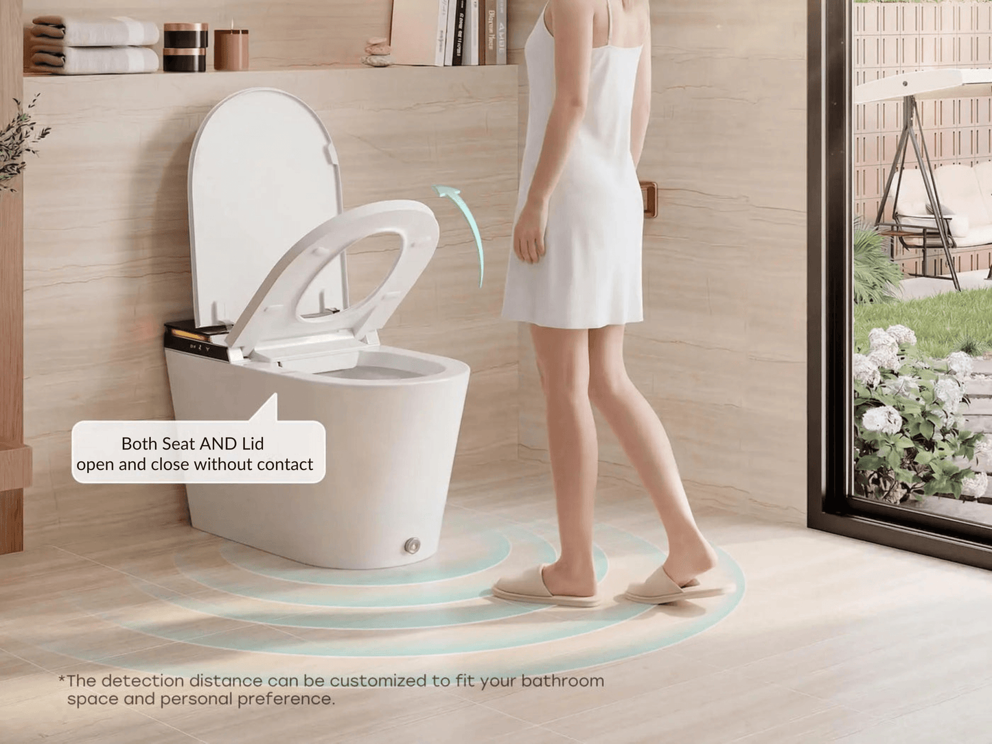 Horow X70 Smart Bidet Toilet with sensor for automatic seat and lid operation for hands-free use.