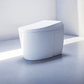 Modern white toilet in a minimalistic setting