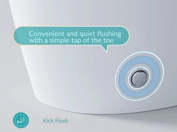 Horow T30 Non-Electric Bidet Toilet with convenient kick flush feature for easy and quiet operation.
