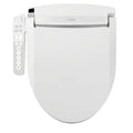 Brondell Swash EM417 bidet toilet seat with side arm controls, eco-friendly design and stainless steel nozzle.