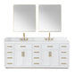 Altair Gavino 84" Double Sink Bathroom Vanity, Light Brown, Stone Top